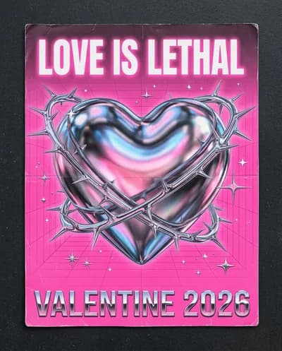 Y2K Chrome Heart with Thorns