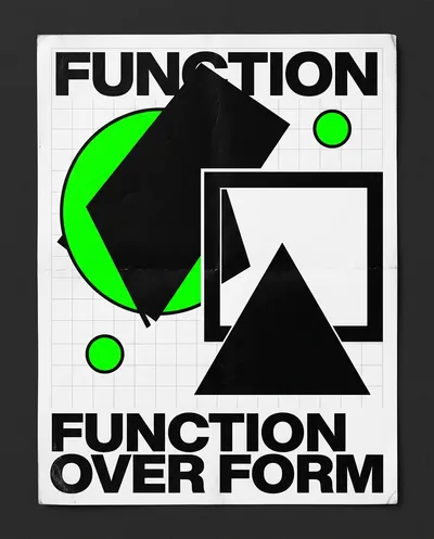 Neo-Brutalist Digital Function Over Form Poster