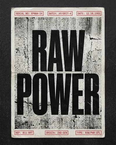 Industrial Brutalism Raw Power Typography Poster