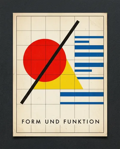 Bauhaus Primary Geometry Functional Poster
