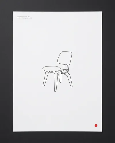 Neoclassical Minimalist Chair Line Drawing