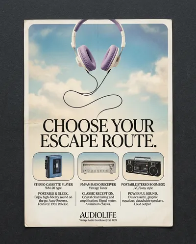 Vintage 80s Audio Equipment Print Ad