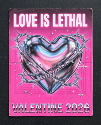 Y2K Chrome Heart with Thorns